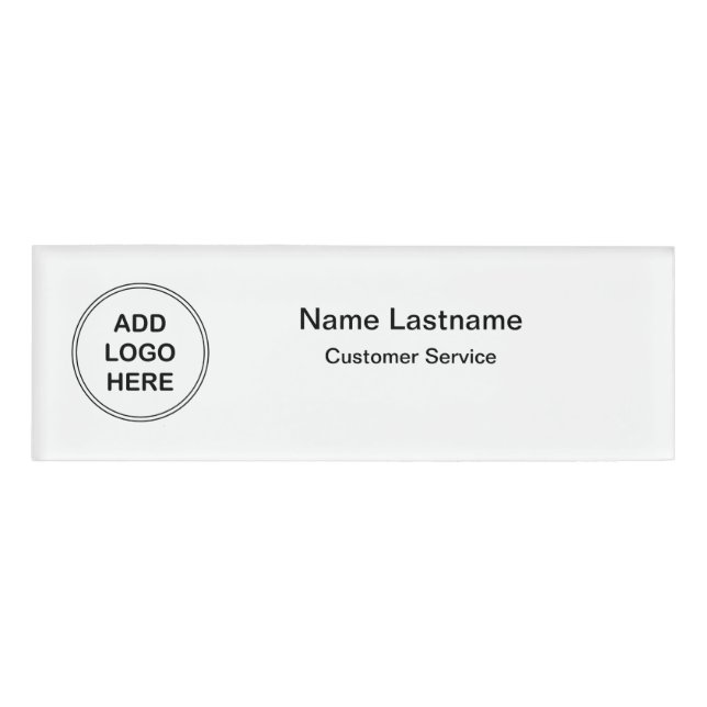 Simple Customer Service Logo Template Name Tag (Front)