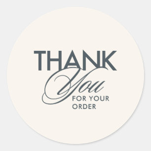 Simple Customer Thank You Script Classic Round Sticker