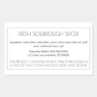 Simple Customisable Baking Label