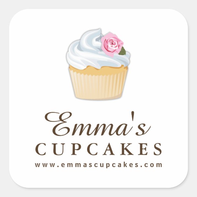 Simple Customisable Cupcake Stickers (Front)
