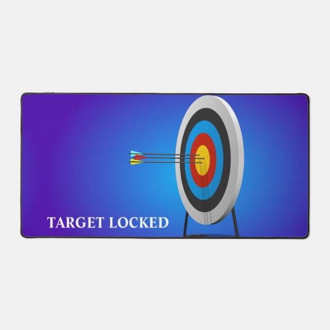 Simple Customisable Dark Target Locked Desk mat (Front)