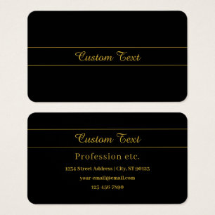 Simple Customisable Gold & Black Text Design 