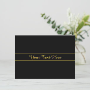 Simple Customisable Gold & Black Text Design Enclosure Card