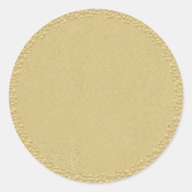 Simple Customisable Gold  Classic Round Sticker (Front)