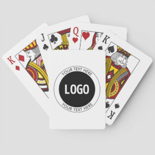 Simple Customisable Text & Your Logo or Image Playing Cards