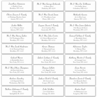 Simple Customisable Wedding Guest Address Label
