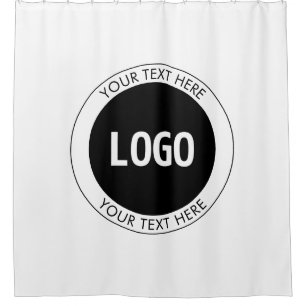 Simple Customizable Text & Your Logo or Image Shower Curtain