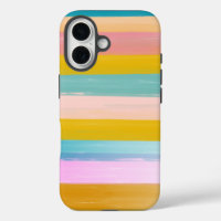 Simple Cute Abstract Watercolor Stripes in Pink