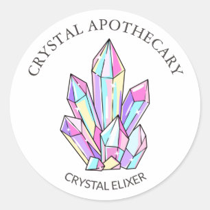 Simple Cute Apothecary Crystal Elixir Classic Round Sticker