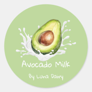 Simple Cute Avocado Milk Label