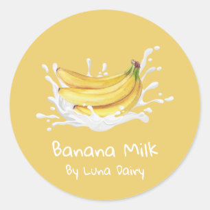 Simple Cute Banana Milk Label