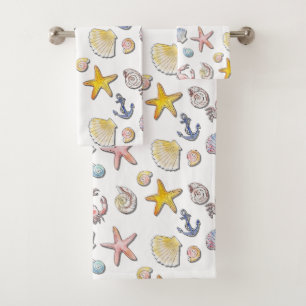 Simple Cute Beach Design  Bath Towel Set