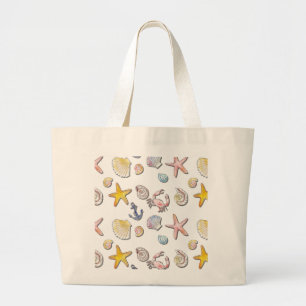Simple Cute Beach Design Large Tote Bag