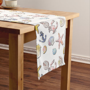 Simple Cute Beach Design Long Table Runner