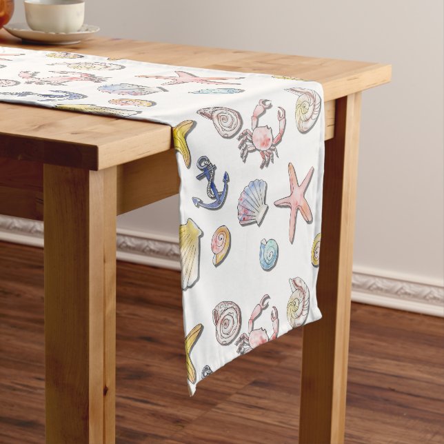 Simple Cute Beach Design  Long Table Runner (In Situ)