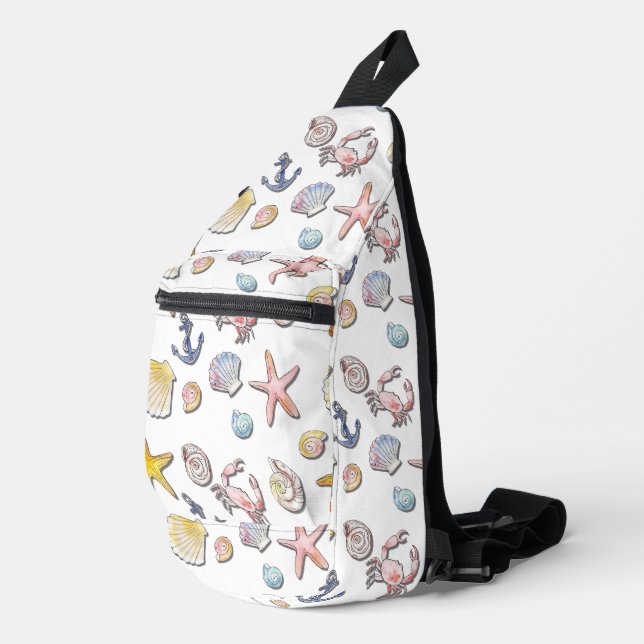 Simple Cute Beach Design  Sling Bag (Right Corner)