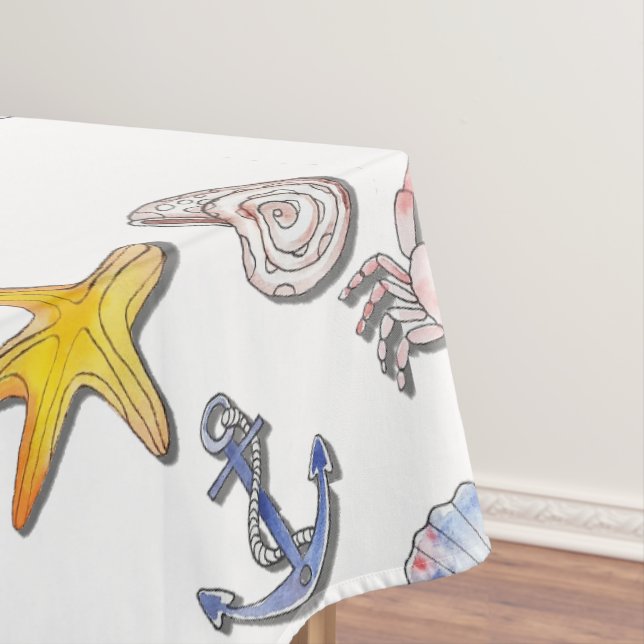 Simple Cute Beach Design  Tablecloth (In Situ)