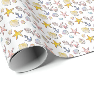Simple Cute Beach Design Wrapping Paper