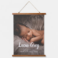 Simple Cute Birth Stats Photo Baby Nursery