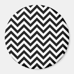 Simple Cute Black White Chevron Pattern Magnet