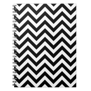 Simple Cute Black White Chevron Pattern Notebook