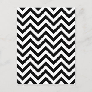 Simple Cute Black White Chevron Pattern Postcard