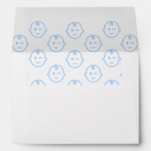 Simple Cute Blue Baby Boy Birthday Patterned Envelope