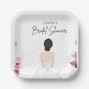 Simple cute bridal.shower paper plate