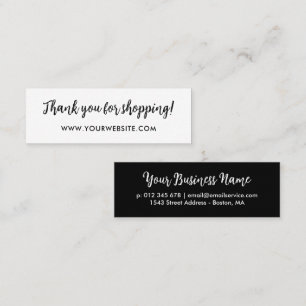Simple Cute Brush Script Thank You Purchase Loyalty Card