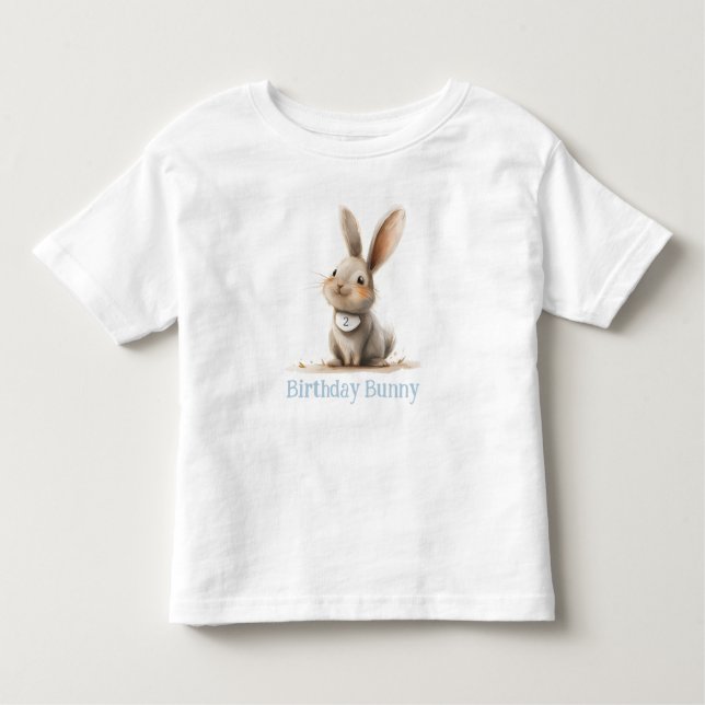 Simple Cute Bunny Birthday Kid's Toddler T-Shirt (Front)