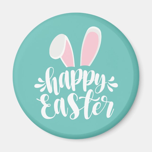 Simple Cute Bunny Ears Happy Easter | Magnet (Front)