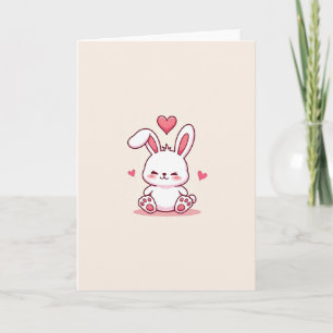 Simple Cute Bunny Love Card