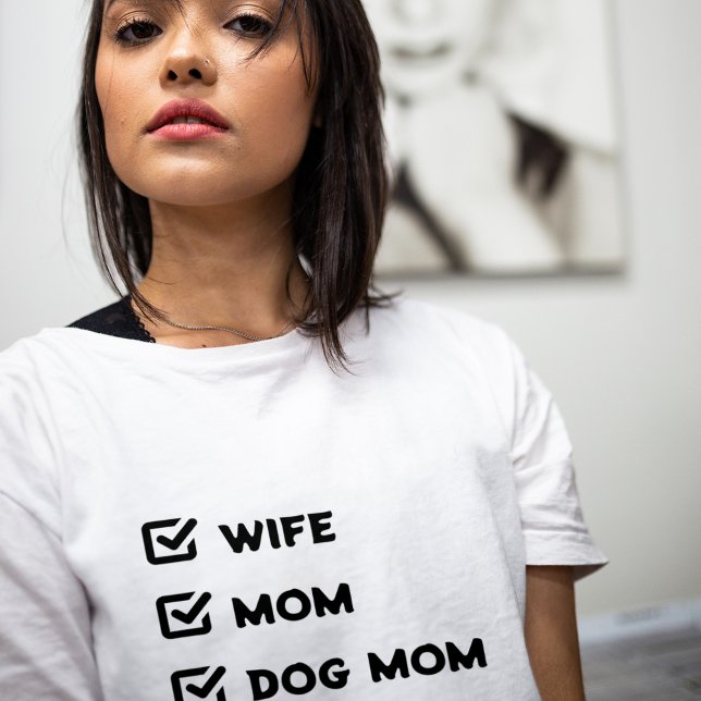 Simple Cute Checkbox Wife Mum Dog mum  T-Shirt (Creator Uploaded)