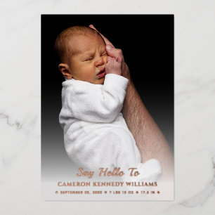 Simple Cute Custom Photo Newborn Hello Baby Birth