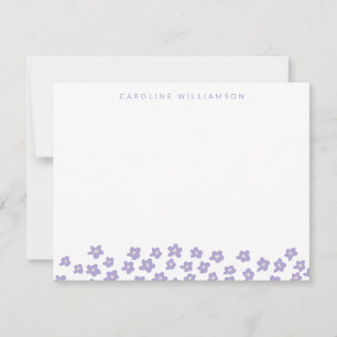 Simple Cute Ditsy Flowers in Lilac Personalised Card