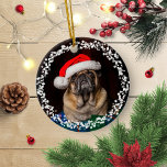 Simple Cute Dog Puppy Pet Christmas Photo Ceramic Ornament<br><div class="desc">Simple Cute Dog Puppy Pet Christmas Photo Ceramic Ornament</div>