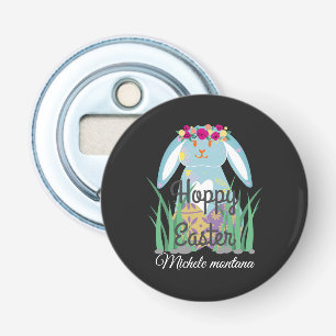 simple cute easter bunny Happy Easter family Bottle Opener