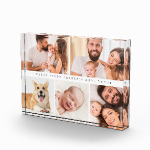 Simple Cute First father's day daddy photo collage Block