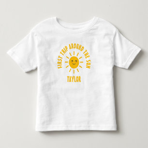 Simple Cute First Trip Around The Sun 1st Birthday Toddler T-Shirt