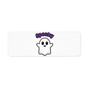 Simple Cute Floating Ghost - Spooky Halloween Cart Return Address Label