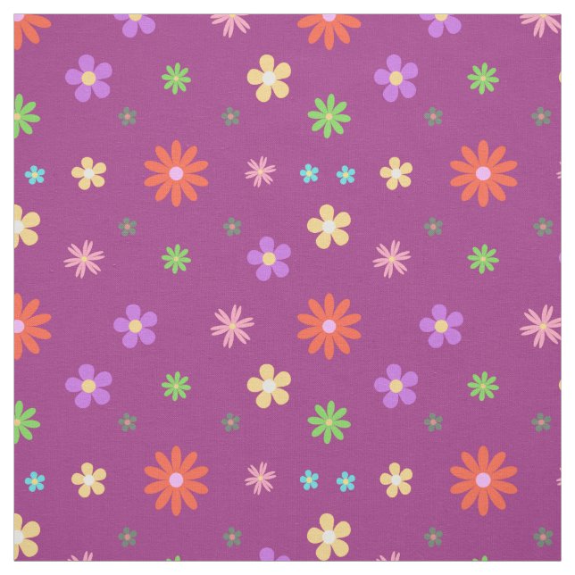 Simple Cute Floral Seamless Pattern Fabric (Swatch)