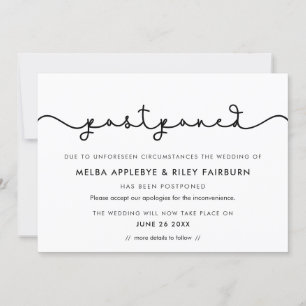 Simple cute font postponed announcement