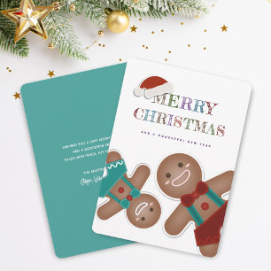 Simple Cute Gingerbread Cookies Merry Christmas Holiday Card