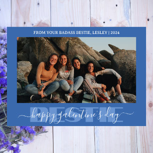 Simple Cute Happy Galentines day for bestie  Holiday Card