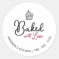 Simple Cute Heart Baked with Love package sticker