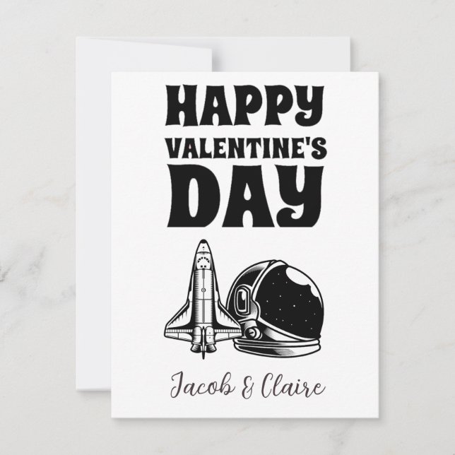 Simple Cute Heart Happy Valentines day Couple (Front)