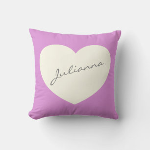Simple Cute Heart Illustration Pink Personalised Cushion