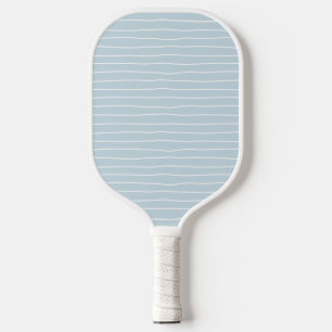 Simple Cute Light Blue Water Texture Wavy Stripe Pickleball Paddle