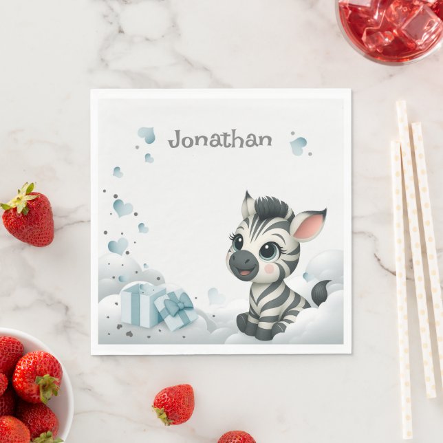 Simple cute little cartoon zebra  napkin (Insitu)