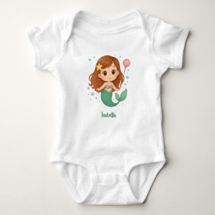 Simple cute little mermaid baby bodysuit